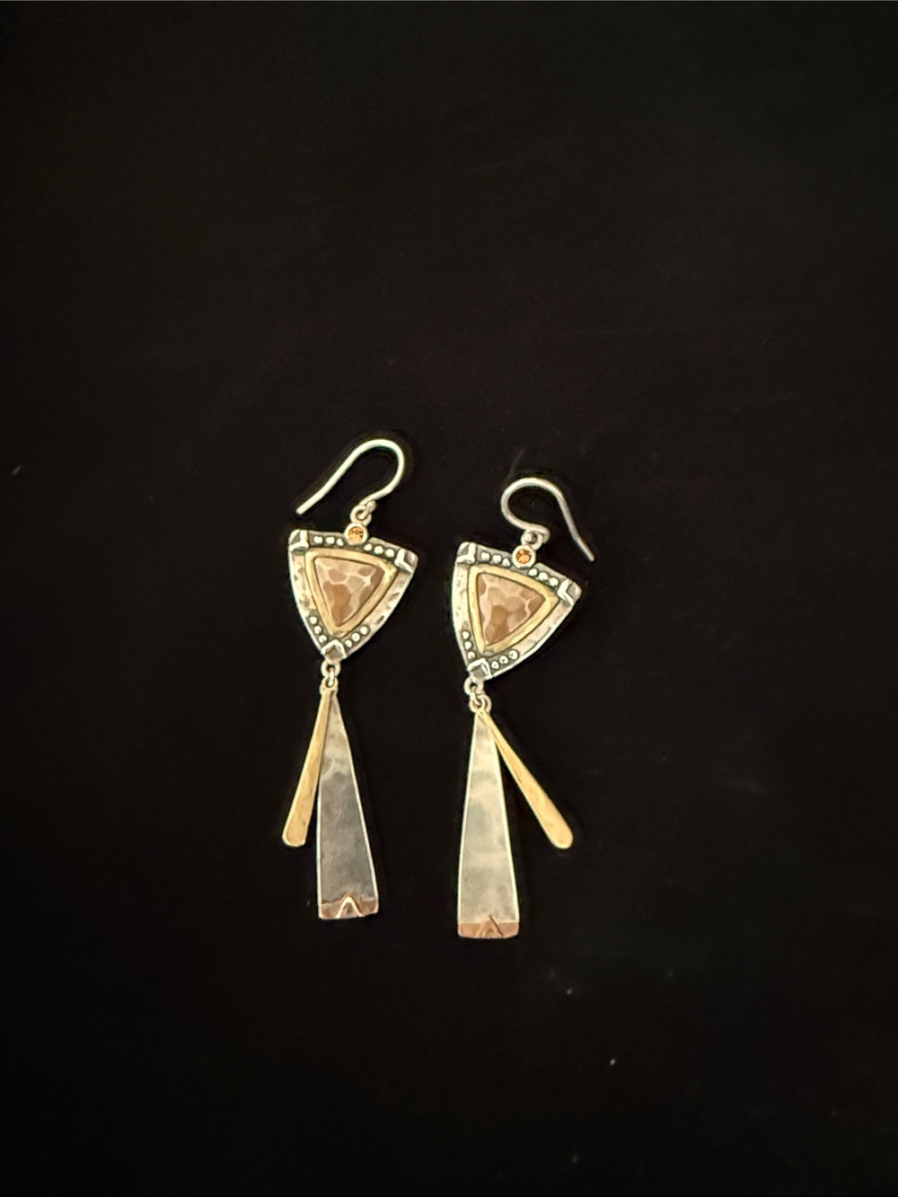 Silpada Two-Tone Silver and Rose Gold Drop Earrings